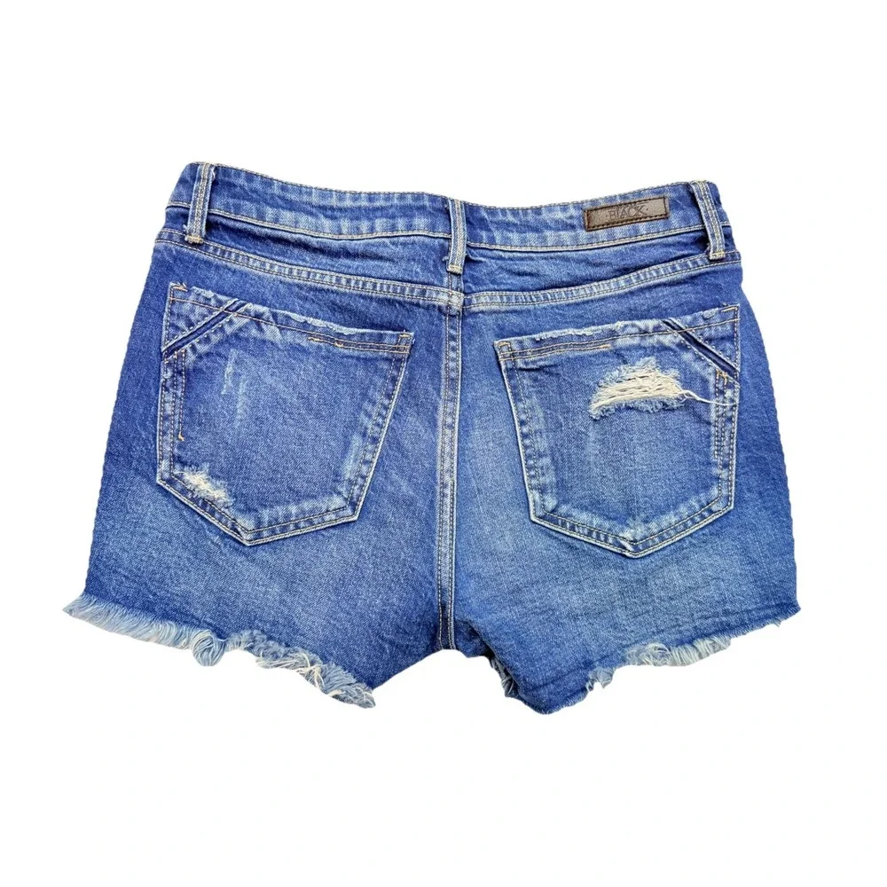 Buckle Black Fit No. 53 Stretch Jean Shorts Mid‎ Rise Light Distressed Denim 26